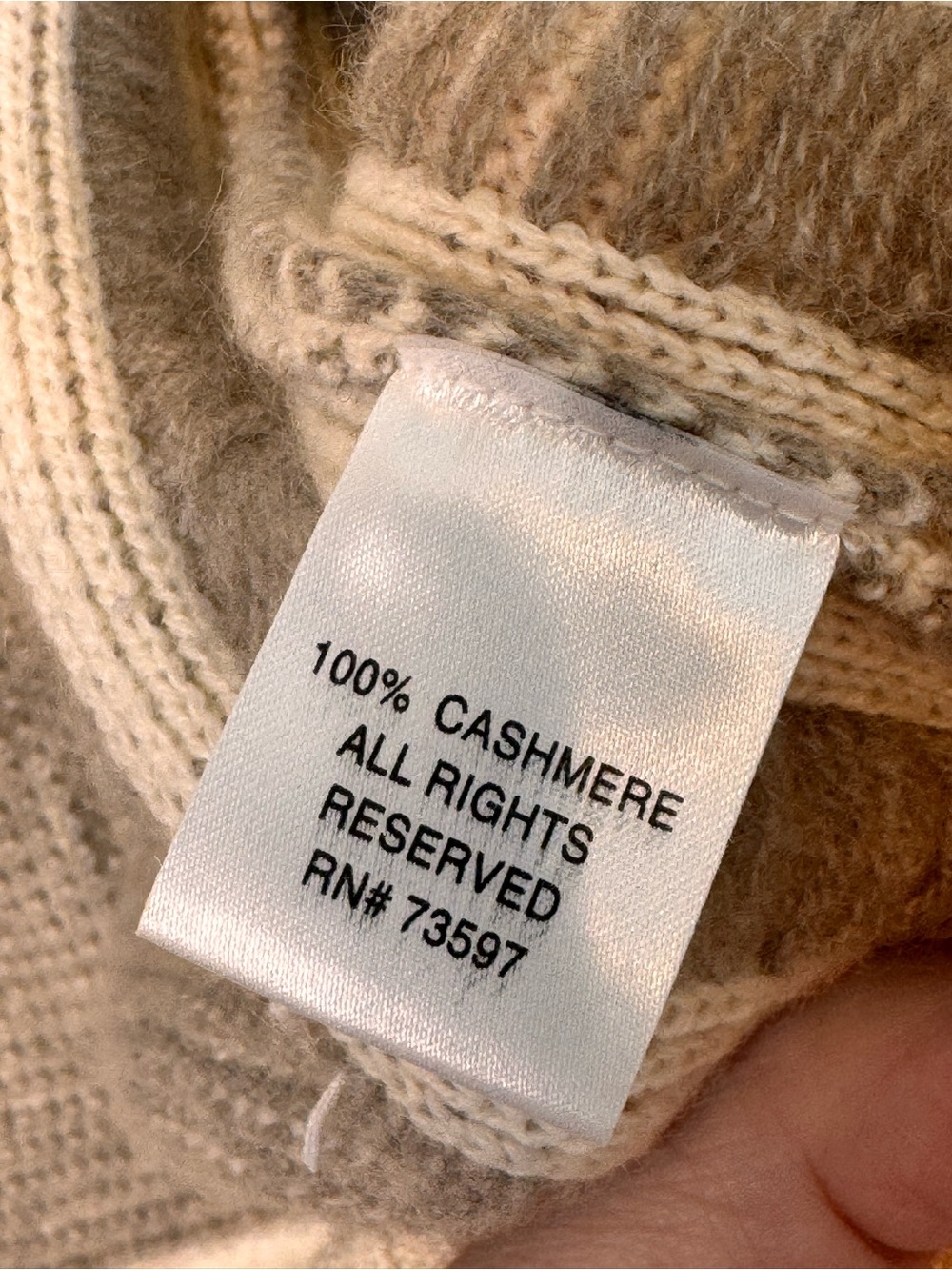 Raffi Cashmere Waffle Knit Zip Up Cadigan Sweater size M Neutral Colors - Picture 5 of 5